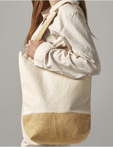WES-W450-Jute Base Canvas Shopper